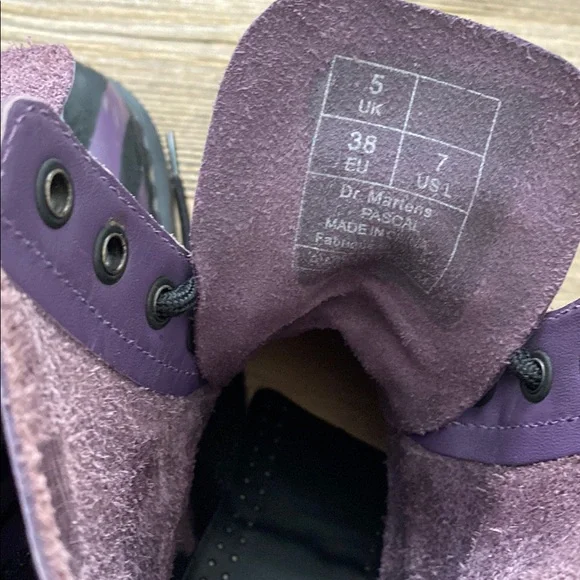Dr. Marten Purple/Black Zebra Striped Pascal Boots. Size 7 (EU38). - Picture 7 of 10